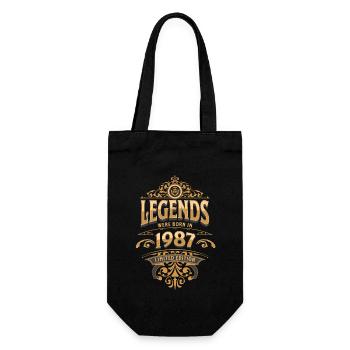 1987 Legend Birthday 1987 Year of birth - Gift Bag for Bottles - black - Front