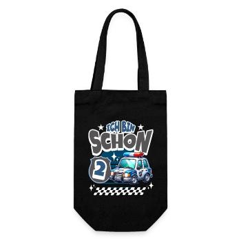Polizei 2. Geburtstag Kindergeburtstag - Geschenkbeutel für Flaschen - Schwarz - Vorne