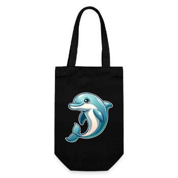 Delfin - Geschenkbeutel für Flaschen - Schwarz - Vorne