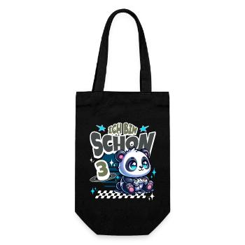 Gaming Panda 3. Geburtstag Kindergeburtstag - Geschenkbeutel für Flaschen - Schwarz - Vorne
