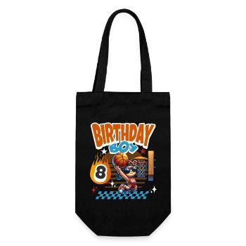 Basketball 8th Birthday Children's Birthday Party - Gift Bag for Bottles - black - Front