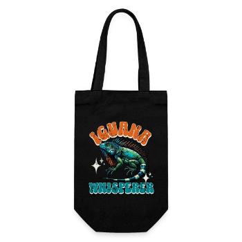 Leguan - Geschenkbeutel für Flaschen - Schwarz - Vorne
