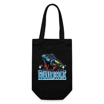 Leguan - Geschenkbeutel für Flaschen - Schwarz - Vorne