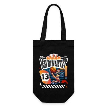 Basketball Bääm Ich Bin Jetzt 13. Geburtstag - Geschenkbeutel für Flaschen - Schwarz - Vorne