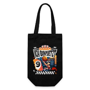Basketball Bääm Ich Bin Jetzt 9. Geburtstag - Geschenkbeutel für Flaschen - Schwarz - Vorne