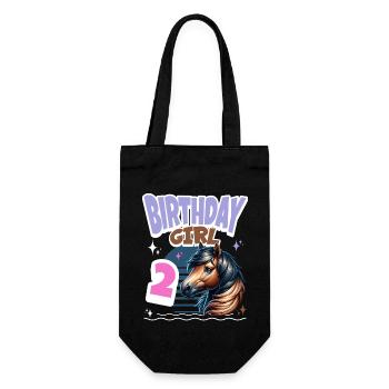 Cheval 2ème Anniversaire Fille Enfants - Sac à bouteille - noir - Devant