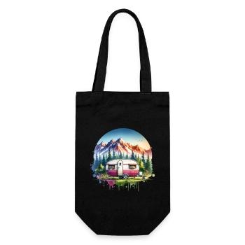 Camping Camper Caravan - Gift Bag for Bottles - black - Front