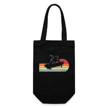 Skater Skateboard Retro Vintage - Gift Bag for Bottles - black - Front