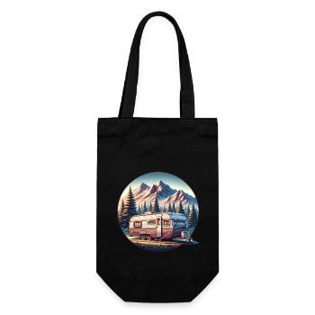 Camping Camper Caravan - Gift Bag for Bottles - black - Front