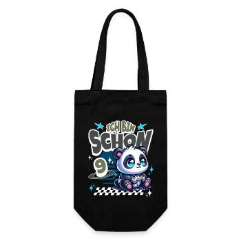 9. Geburtstag Kindergeburtstag Gaming Panda - Geschenkbeutel für Flaschen - Schwarz - Vorne