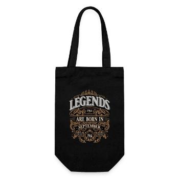 1964 September Born Birthday Year of Birth - Gift Bag for Bottles - black - Front