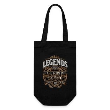 1962 September born Birthday Year of birth - Gift Bag for Bottles - black - Front