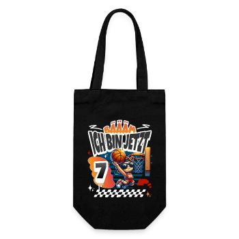 Basketball Bääm Ich Bin Jetzt 7. Geburtstag - Geschenkbeutel für Flaschen - Schwarz - Vorne