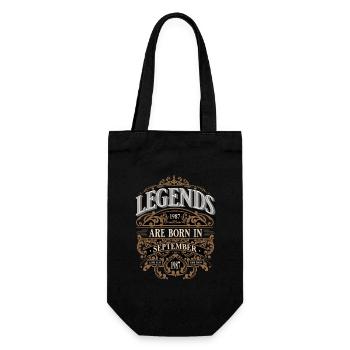 1987 September born Birthday Year of birth - Gift Bag for Bottles - black - Front