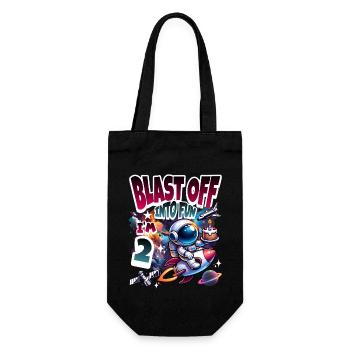 Astronaut 2nd Birthday Space - Gift Bag for Bottles - black - Front