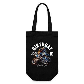 Motocross 10th Birthday - Gift Bag for Bottles - black - Front