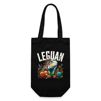 Leguan - Geschenkbeutel für Flaschen - Schwarz - Vorne