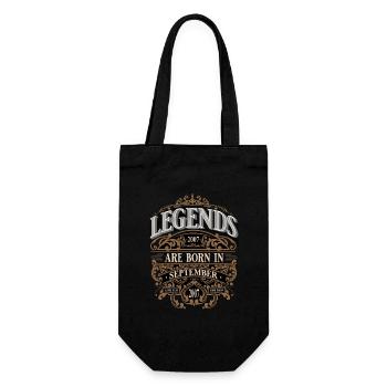 2007 September Born Birthday Year of birth - Gift Bag for Bottles - black - Front