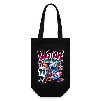 Astronaut 11th Birthday Space - Gift Bag for Bottles - black - Front