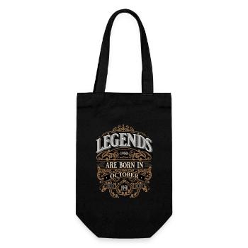 1950 Octobre Né Anniversaire Année de naissance - Sac à bouteille - noir - Devant