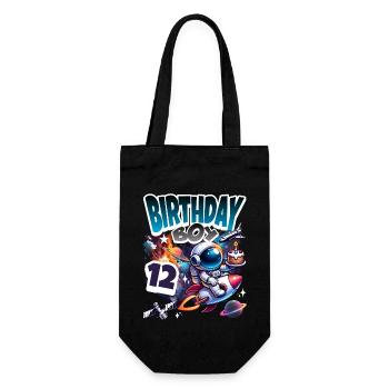 Astronaut 12th Birthday Space - Gift Bag for Bottles - black - Front