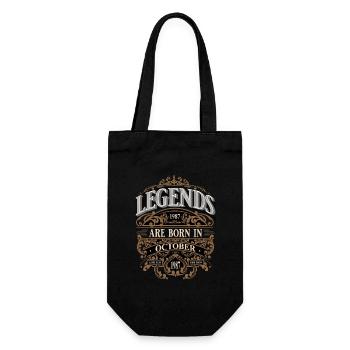 1987 October born Birthday Year of birth - Gift Bag for Bottles - black - Front