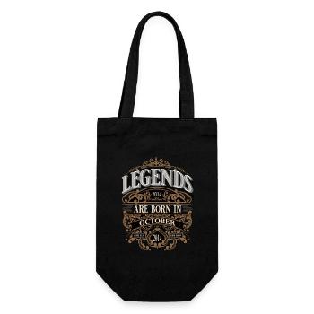 2014 Octobre Né Anniversaire Année de naissance - Sac à bouteille - noir - Devant