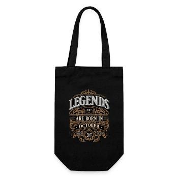 2007 October Born Birthday Year of birth - Gift Bag for Bottles - black - Front