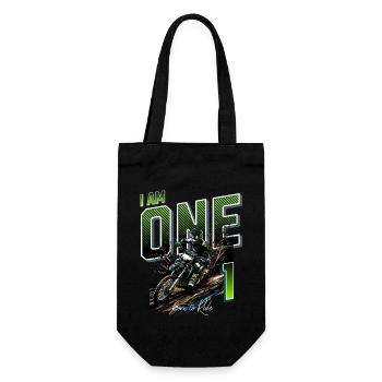 Motocross 1. Geburtstag - Geschenkbeutel für Flaschen - Schwarz - Vorne