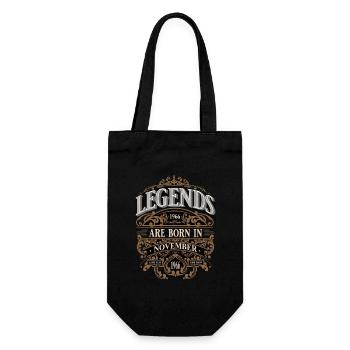 1966 November Born Birthday Year of birth - Gift Bag for Bottles - black - Front