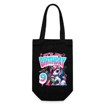 9ème anniversaire Licorne Graffiti Girl - Sac à bouteille - noir - Devant