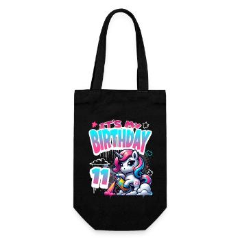 7ème anniversaire Licorne Graffiti Girl - Sac à bouteille - noir - Devant