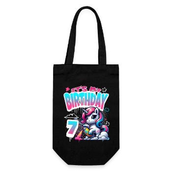 7ème anniversaire Licorne Graffiti Girl - Sac à bouteille - noir - Devant