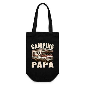 Camping Papa - Geschenkbeutel für Flaschen - Schwarz - Vorne
