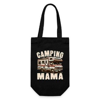 Camping Mama - Geschenkbeutel für Flaschen - Schwarz - Vorne