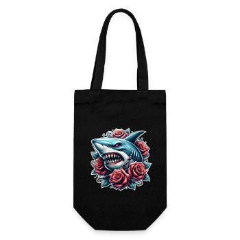 Shark Roses - Gift Bag for Bottles - black - Front