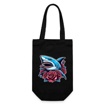 Shark Roses - Gift Bag for Bottles - black - Front