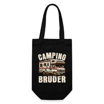 Camping Bruder - Geschenkbeutel für Flaschen - Schwarz - Vorne