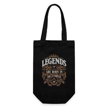 1987 December born Birthday Year of birth - Gift Bag for Bottles - black - Front