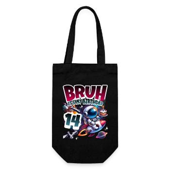 Astronaut 14th Birthday Space - Gift Bag for Bottles - black - Front