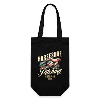 Horseshoe Throwing Horseshoe Pitching - Gift Bag for Bottles - black - Front
