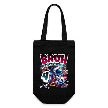 Astronaut 4th Birthday Space - Gift Bag for Bottles - black - Front