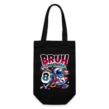 Astronaut 8th Birthday Space - Gift Bag for Bottles - black - Front
