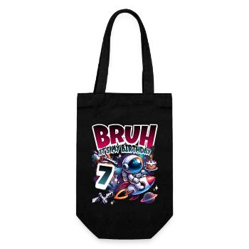 Astronaut 7th Birthday Space - Gift Bag for Bottles - black - Front