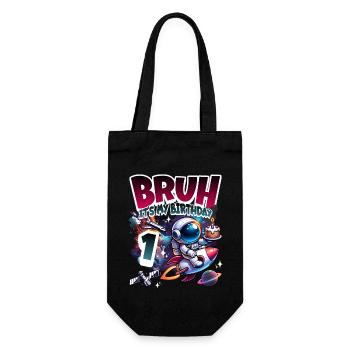 Astronaut 1st Birthday Space - Gift Bag for Bottles - black - Front
