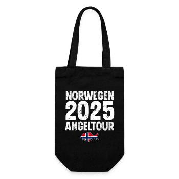 Norwegen Angeltour 2025 - Geschenkbeutel für Flaschen - Schwarz - Vorne
