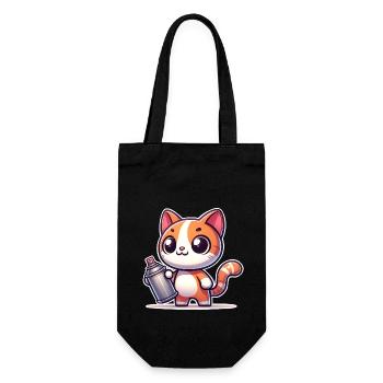 Cat Graffiti - Gift Bag for Bottles - black - Front