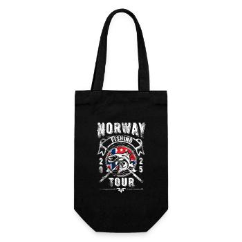 Norwegen Angeltour 2025 - Geschenkbeutel für Flaschen - Schwarz - Vorne