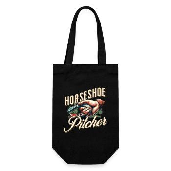 Horseshoe Throwing Horseshoe Pitching - Gift Bag for Bottles - black - Front