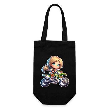 Motocross Women Girls Girl - Gift Bag for Bottles - black - Front